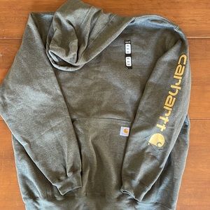 Mens moss green Carhartt hooded sweatshirt